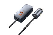 Mobiel - Adapters & Opladers - Baseus Share Together PPS Multi-port Fast charge Car Charger with Extension Cord 2U+2C 120W Space Gray - C00034800811-Z1