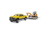Speelgoedauto - Bruder RAM Rental Service with Mini excavator - BR2546