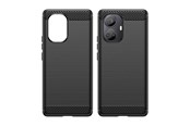 Mobiel - Covers & Cases - Hurtel Carbon Case for Realme 10 Pro+ Flexible Silicone Carbon Cover Black - 5907769351990