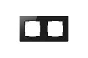 Smart Home - Avatto 2 Socket TS20 Light Switch Frame - Black - TS20-Frame-B2