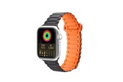 Smartwatch - Accessoires - Dux Ducis Strap (Armor Version) for Apple Watch SE/9/8/7/6/5/4/3/2/1 (41/40/38mm) Magnetic - Black & Orange - 6934913035405