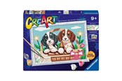 Creatief spelen - Ravensburger CreArt Paint by Numbers - Dogs in a Basket - 12023060 1