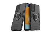 Mobiel - Covers & Cases - Hurtel Ring Armor Tough Hybrid Case Cover + Magnetic Holder for Samsung Galaxy A73 Black - 5907769339950