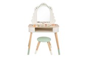 Doen-alsof spelen - Classic World Wooden Dressing Table with Stool - Including Accessories - 50639