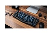 Toetsenbord - Keychron V10 - keyboard - QMK custom alice layout fully assembled knob mechanical - 75% - QWERTY - Nordic - frosted black Input Device - Toetsenbord - Noords - Blauw - V10-C3-BO