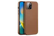 Mobiel - Covers & Cases - Dux Ducis Grit Leather Case for iPhone 14 Plus Elegant Faux Leather Case (MagSafe Compatible) Brown - 6934913036952
