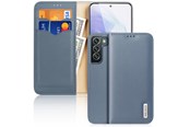 Mobiel - Covers & Cases - Dux Ducis Hivo Leather Flip Case Genuine Leather Cover Card & Document Wallet Samsung Galaxy S22+ (S22 Plus) Blue - 6934913043646