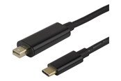 Beelscherm- en tv-kabel - Deltaco - DisplayPort cable - USB-C to Mini DisplayPort - 1 m - USBC-DP100M