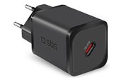 Mobiel - Adapters & Opladers - SBS TETRGAN1C45W 45W GaN USB-C Wall Charger with Power Delivery - Black - TETRGAN1C45W