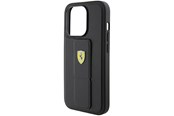 Mobiel - Covers & Cases - Ferrari Grip Stand Metal Logo Case for iPhone 15 Pro - Black - 3666339201852