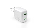 Mobiel - Adapters & Opladers - Puro 65W GaN USB-A USB-C Wall Charger - White - PUFCMTCUSBAC65WGWHI
