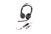 Headphones/Headsets - HP Poly Blackwire 5220 USB-C-stereoheadset + 3.5 mm stik +USB-C/A-adapter (bulk) (8X231A6) - 8X231A6