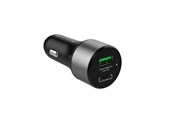 Mobiel - Adapters & Opladers - CRONG Power Car Charger 63W – USB-C PD 45W Car Charger + USB QC 3.0 18W (Black) - CRG-PWRC-USBC63-BLK