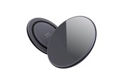 Mobiel - Adapters & Opladers - CRONG PowerSpot Fast Wireless Charger – Aluminum 15W USB-C Qi Wireless Charger with Tempered Glass Cover (Shadow Black) - CRG-PS15W-BLK