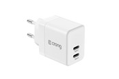 Mobiel - Adapters & Opladers - CRONG Ultra Compact GaN - Wall Charger 2x USB-C 35W PD 3.0 with PPS (White) - CRG-GNCC35-WHI