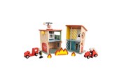 Houten speelgoed - Classic World Wooden Fire Station - 50646