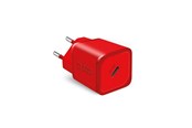 Mobiel - Adapters & Opladers - SBS TETRGAN1C20R 20W GaN Wall Charger with Power Delivery - Red - TETRGAN1C20R