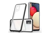 Mobiel - Covers & Cases - Hurtel Clear 3in1 Case for Samsung Galaxy A03s (166) Frame Gel Cover Black - 5907769339189