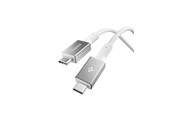 USB-kabel - Spigen Essential USB C to USB C 240W Fabric Cable - white EB24015CC - ACA10422