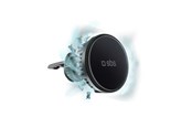 Mobiel - Adapters & Opladers - SBS Smartphone holder with inductive charger TESUPFANWIR15W 15W for air vent with cooling - black - TESUPFANWIR15W