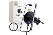 Mobiel - Overige accessoires - Tech-Protect MM15W-V4 Car Phone Holder with MagSafe 15W Inductive Charger for Air Vent - Black - 9490713933787