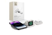 Mobiel - Adapters & Opladers - Tech-Protect  QI15W-A32 3in1 Inductive Charger with MagSafe for Smartphone / Apple Watch / AirPods - Grey - 5906302308255