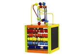 Speelgoed voor baby's - Primi Passi - Wooden Activity Cube with Spiral 5 in 1 Large - PP1068