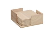 Houten speelgoed - Playwood Wooden Holder with 6 Coasters - SL094A