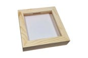 Houten speelgoed - Playwood Wooden Money Box Plexiglass with White Back Medium - SL228E
