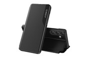 Mobiel - Covers & Cases - Hurtel Eco Leather View Case Cover for Samsung Galaxy A24 4G with a Flip Stand Black - 9145576275719