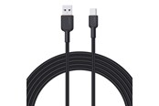 USB-kabel - Aukey CB-NAC1 USB-C Type-C Power Delivery PD 60W 3A 1m nylon - Black - CB-NAC1