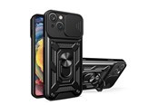 Mobiel - Covers & Cases - Hurtel Hybrid Armor Camshield Case for Realme 10 Pro+ Armored Cover with Camera Cover Black - 9145576272947