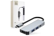 USB hub - Tech-Protect HUB V2 4in1 USB-C - USB-A 3.0 / USB-A 2.0 / USB-C / HDMI - Grey USB hub - 4 - USB 2.0 - Grijs - 9589046919350