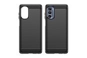 Mobiel - Covers & Cases - Hurtel Carbon Case for Motorola Moto G62 5G Flexible Silicone Carbon Cover Black - 9145576271766