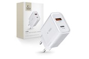 Mobiel - Adapters & Opladers - Tech-Protect C30W USB-C PD 30W / USB-A QC 3.0 Mains Charger - White - 9589046926792
