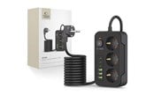 Mobiel - Adapters & Opladers - Tech-Protect Power Strip  PC3X6 3 Sockets 240V + 3xUSB-A + 3xUSB-C 200cm - Black - 5906302310555