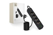 Mobiel - Adapters & Opladers - Tech-Protect PCL4X3 Power Strip 4 Sockets 240V + 2xUSB-A + 1xUSB-C 200 cm - Black - 5906302310593