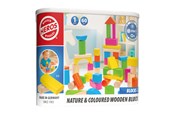 Bouw-/constructiekits - Heros Bouwblokken – Natuurlijke & gekleurde houten blokken, 60 stuks - HE0004