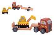 Houten speelgoed - Jouéco Semi-trailer with excavator - 263-80155