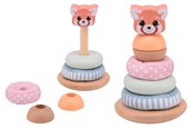 Houten speelgoed - Jouéco The Wildies Family stacking tower with soft rings - 263-80146