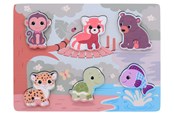 Houten speelgoed - Jouéco The Wildies Family feel and touch puzzle - 263-80144