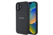Mobiel - Covers & Cases - GUESS Grained Gold Ring MagSafe case for iPhone 16 - black - 3666339303501