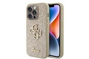 Mobiel - Covers & Cases - GUESS Glitter Script Big 4G iPhone 15 Pro Case - Gold - 3666339147808