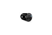 Mobiel - Adapters & Opladers - Puro Mini 30W Power Delivery 2 x USB-C Car Charger - Black - FCMCHUSBCC30WBLK