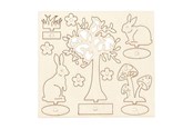 Bouw-/constructiekits - Creativ Company DIY Wooden Figures Hares Tree and Mushrooms - 57942
