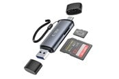 USB hub - Tech-Protect UltraBoost SD / micro SD card reader with USB-C / USB-A connectors - grey USB hub - 4 - USB 3.0 - Grijs - 9490713934685