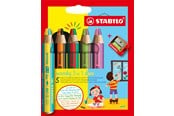 Schrijf- en tekengerei - STABILO woody 3 in 1 Duo - Multitalent Coloured Pencil - Set 5 pcs. + Pencil Sharpener - 882/05-2