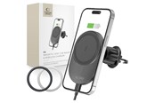 Mobiel - Adapters & Opladers - Tech-Protect MM15W-V1 Car Phone Holder with MagSafe 15W Inductive Charger for Air Vent - Black - 9490713934562