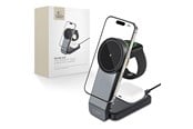 Mobiel - Adapters & Opladers - Tech-Protect QI15W-A28 MagSafe 3in1 Inductive Charger with Stand for Smartphone / Apple Watch / AirPods - Black - 9490713934593