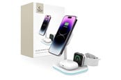 Mobiel - Adapters & Opladers - Tech-Protect QI15W-A27 3in1 Inductive Charger with MagSafe Stand for Smartphone / Apple Watch / AirPods - White - 9490713934647